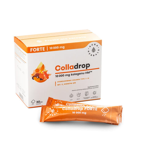 Kolagen Typu 1 + 3 Aura Herbals Colladrop Forte 10000 mg 30 x 10.7 g - Sklep Witaminki.pl