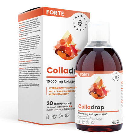 Kolagen Typu 1 + 3 Aura Herbals Colladrop Forte 10.000 mg w płynie 500 ml - Sklep Witaminki.pl