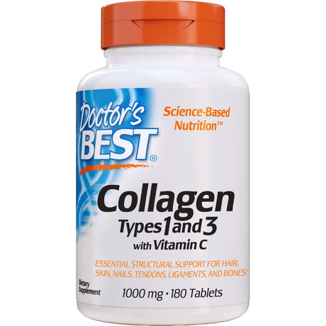 Kolagen Typu 1 + 3 Doctor's BEST Collagen Types 1 & 3 with Vitamin C 1000 mg 180 tabs - Sklep Witaminki.pl