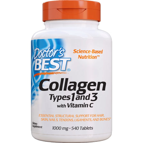 Kolagen Typu 1 + 3 Doctor's BEST Collagen Types 1 & 3 with Vitamin C 1000 mg 540 tabs - Sklep Witaminki.pl