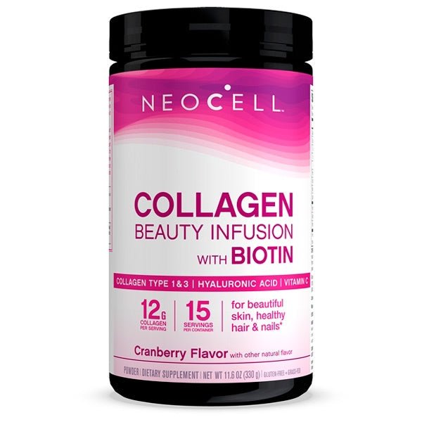 Kolagen Typu 1 + 3 NeoCell Collagen Beauty Infusion with Biotin 330 g Żurawina - Sklep Witaminki.pl
