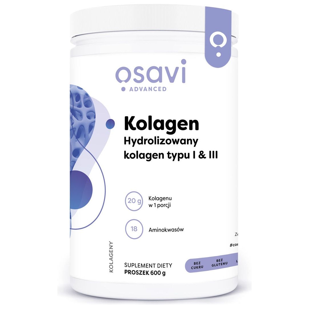 Kolagen Typu 1 + 3 Osavi Kolagen Hydrolizowany Typu I & Iii 600 g - Sklep Witaminki.pl