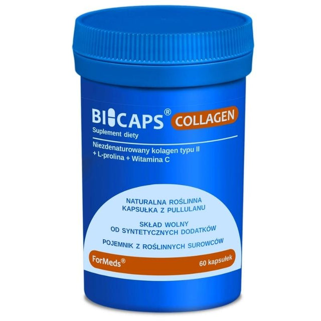 Kolagen Typu 2 ForMeds Bicaps Collagen Kolagen typu II + L-prolina + Witamina C 60 caps - Sklep Witaminki.pl