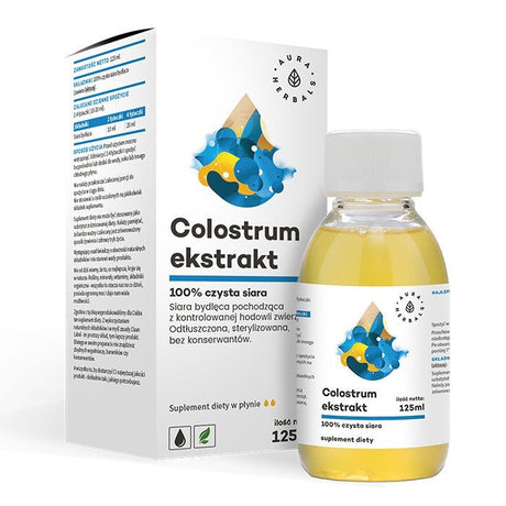 Kolostrum Aura Herbals Colostrum Ekstrakt 100% czysta siara bydlęca płyn 125 ml - Sklep Witaminki.pl