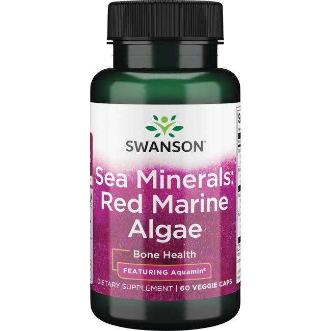Kompleks minerałów Swanson Sea Minerals Red Mineral Algae 60 vcaps - Sklep Witaminki.pl