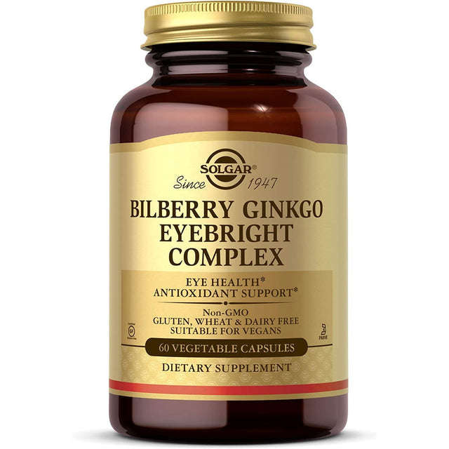 Kompleks na wzrok Solgar Bilberry Ginkgo Eyebright Complex 60 vcaps - Sklep Witaminki.pl