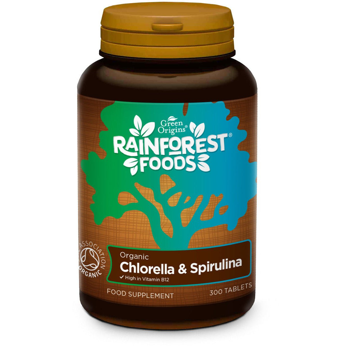 Kompleks Superfoods Rainforest Foods Organic Chlorella & Spirulina 300 tabs - Sklep Witaminki.pl