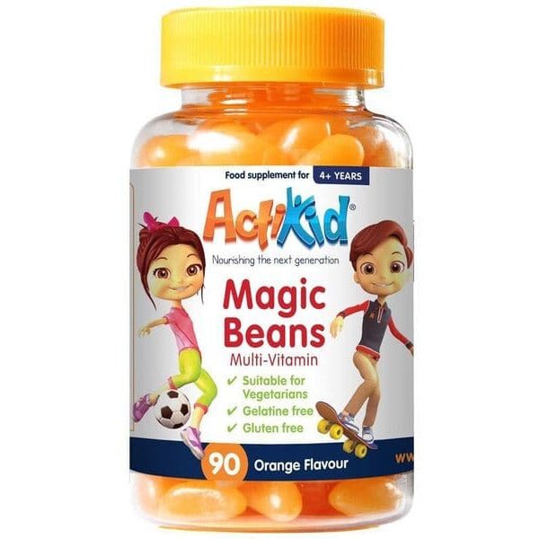 Kompleks witamin dla dzieci ActiKid Magic Beans Multi-Vitamin 90 gummies Orange - Sklep Witaminki.pl