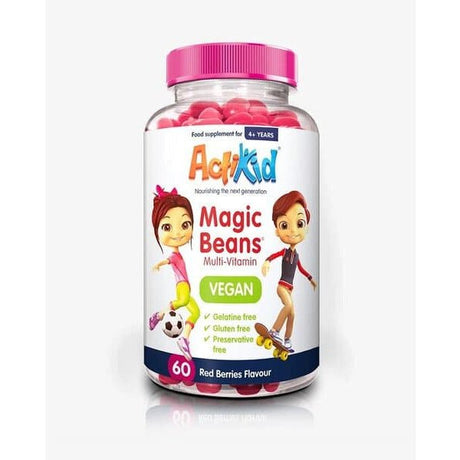 Kompleks witamin dla dzieci ActiKid Magic Beans Multi-Vitamin VEGAN 60 beans Red Berries - Sklep Witaminki.pl