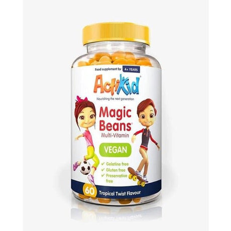 Kompleks witamin dla dzieci ActiKid Magic Beans Multi-Vitamin VEGAN 60 beans Tropical Twist - Sklep Witaminki.pl
