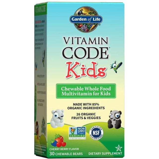 Kompleks witamin dla Dzieci Garden of Life Vitamin Code Kids Chewable Multivitamin 30 chewables Owoce Leśne - Sklep Witaminki.pl
