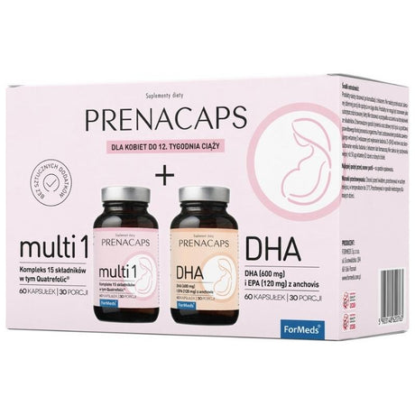 Kompleks witamin dla kobiet w ciąży ForMeds Prenacaps Multi 1 + DHA 60 + 60 caps - Sklep Witaminki.pl