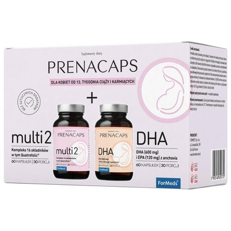 Kompleks witamin dla kobiet w ciąży ForMeds Prenacaps Multi 2 + DHA 60 + 60 caps - Sklep Witaminki.pl