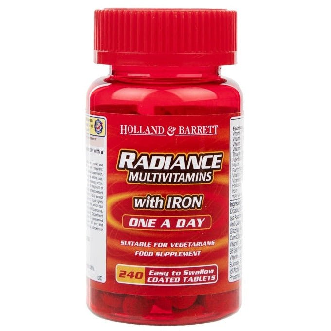 Kompleks witamin uniwersalny Holland & Barrett Radiance Multi Vitamins & Iron One a Day 240 tablets - Sklep Witaminki.pl