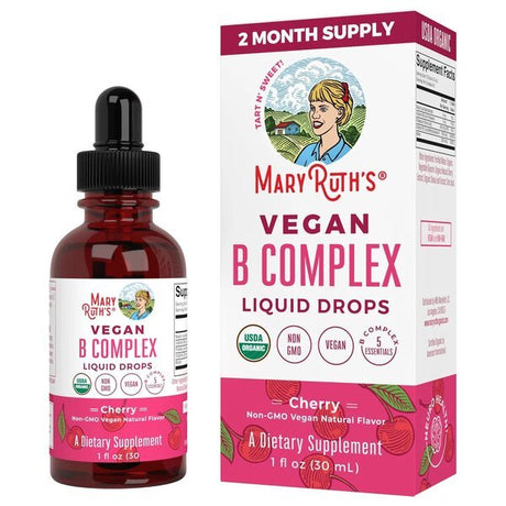 Kompleks witamin z grupy B MaryRuth Organics Vegan B Complex Liquid Drops Cherry 30 ml - Sklep Witaminki.pl