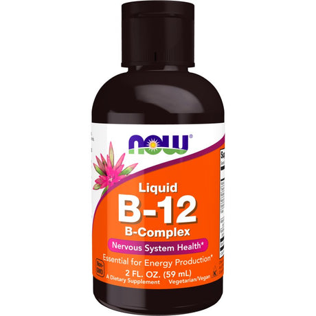 Kompleks witamin z grupy B NOW Foods Vitamin B-12 B-Complex Liquid 59 ml - Sklep Witaminki.pl