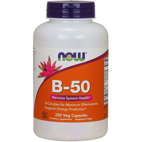 Kompleks witamin z grupy B NOW Foods Vitamin B-50 Capsules 250 vcaps - Sklep Witaminki.pl