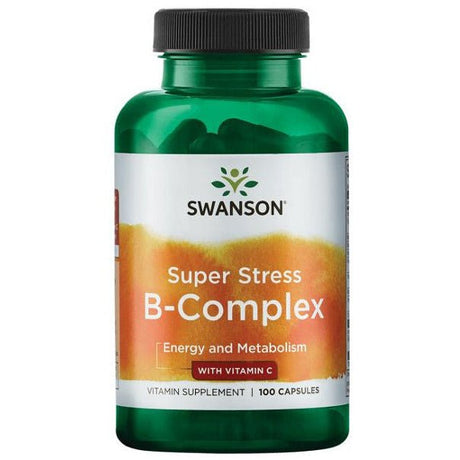 Kompleks witamin z grupy B Swanson Super Stress B-Complex with Vitamin C 100 caps - Sklep Witaminki.pl