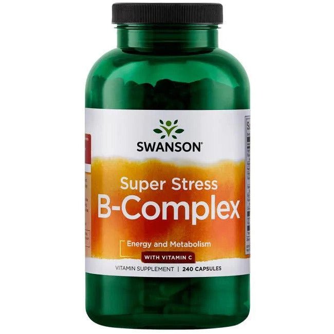 Kompleks witamin z grupy B Swanson Super Stress B-Complex with Vitamin C 240 caps - Sklep Witaminki.pl