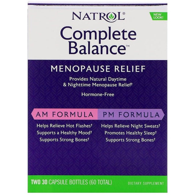 Kompleks wspierający przy menopauzie Natrol Complete Balance for Menopause AM/PM 30 + 30 caps - Sklep Witaminki.pl