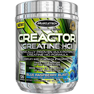 Kreatyna MuscleTech Creactor Blue Raspberry Blast 264 g - Sklep Witaminki.pl