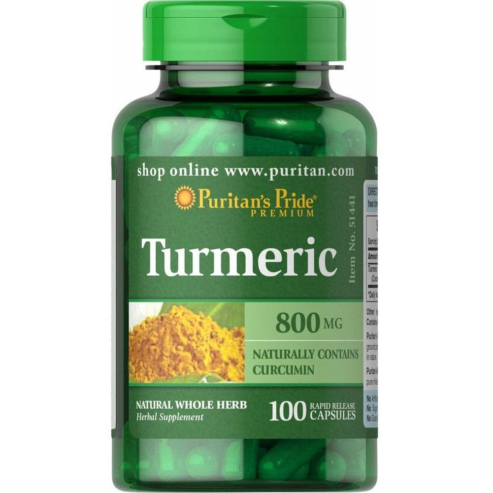 Kurkuma Puritan's Pride Turmeric 800 mg 100 caps - Sklep Witaminki.pl