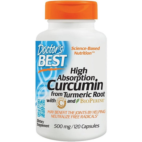 Kurkumina Doctor's BEST High Absorption Curcumin From Turmeric Root with C3 Complex & BioPerine 500 mg 120 caps - Sklep Witaminki.pl