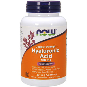 Kwas Hialuronowy NOW Foods Hyaluronic Acid 100 mg Double Strength 120 vcaps - Sklep Witaminki.pl