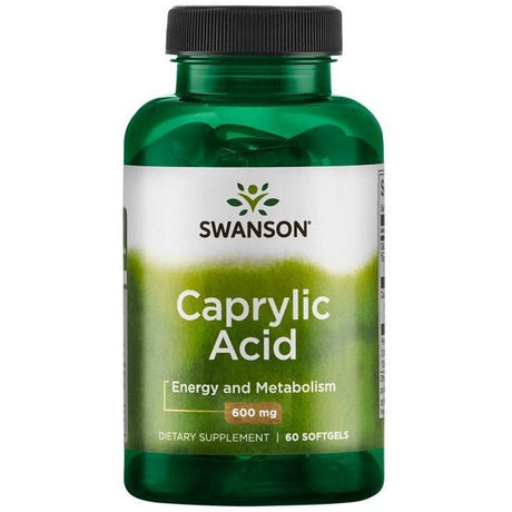 Kwas Kaprylowy Swanson Caprylic Acid 600 mg 60 softgels - Sklep Witaminki.pl