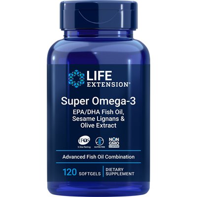 Kwasy Omega 3-6-9 Life Extension Super Omega-3 EPA/DHA with Sesame Lignans & Olive Extract 120 softgels - Sklep Witaminki.pl