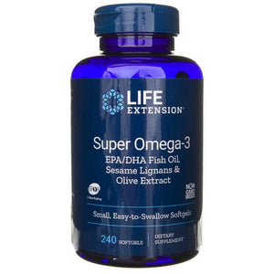 Kwasy Omega 3-6-9 Life Extension Super Omega-3 EPA/DHA with Sesame Lignans & Olive Extract 240 softgels - Sklep Witaminki.pl
