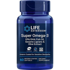 Kwasy Omega 3-6-9 Life Extension Super Omega-3 EPA/DHA with Sesame Lignans & Olive Extract 60 enteric coated softgels - Sklep Witaminki.pl
