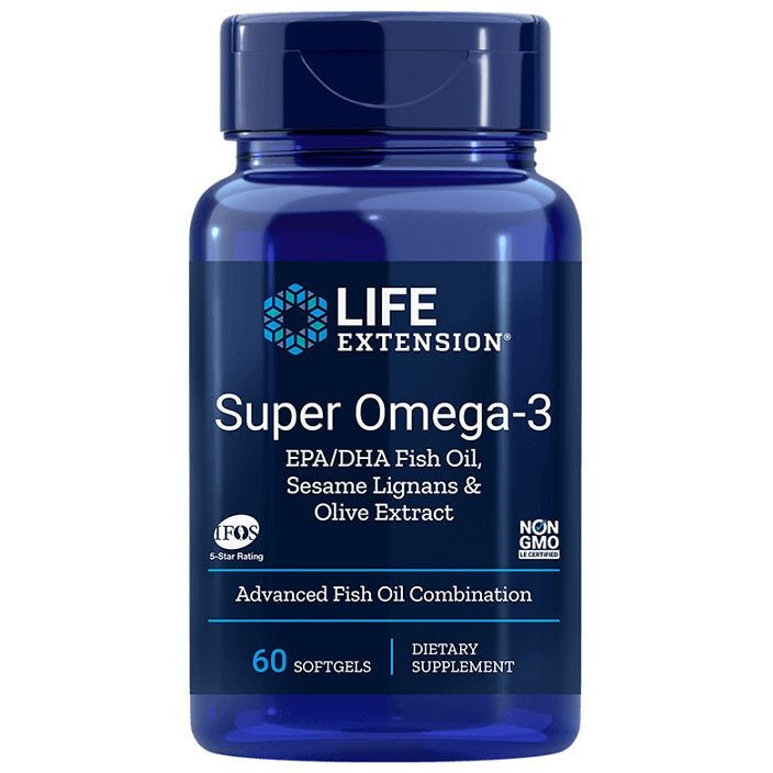Kwasy Omega 3-6-9 Life Extension Super Omega-3 EPA/DHA with Sesame Lignans & Olive Extract 60 softgels - Sklep Witaminki.pl