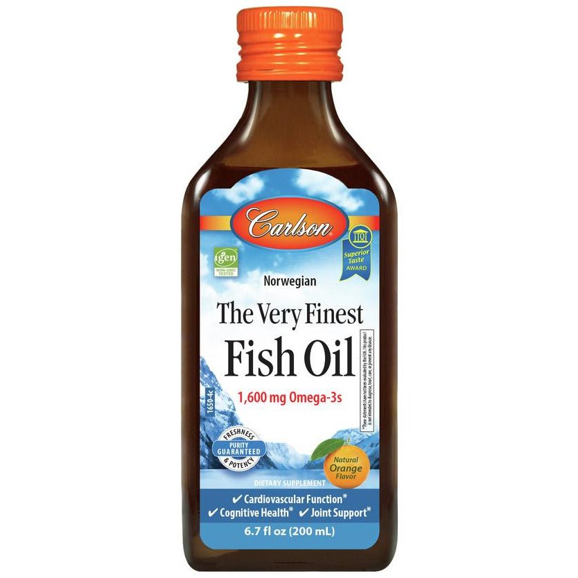 Kwasy Omega-3 Carlson Labs The Very Finest Fish Oil 1600mg Omega-3 200 ml Orange - Sklep Witaminki.pl