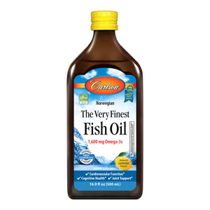 Kwasy Omega-3 Carlson Labs The Very Finest Fish Oil 1600mg Omega-3 500 ml Lemon - Sklep Witaminki.pl