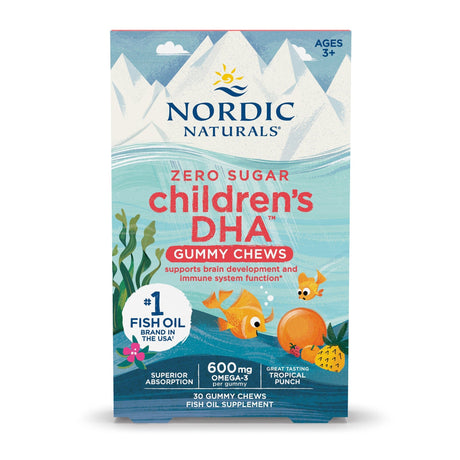 Kwasy Omega-3 dla Dzieci Nordic Naturals Children's DHA Gummies 30 gummies Owoce Tropikalne - Sklep Witaminki.pl