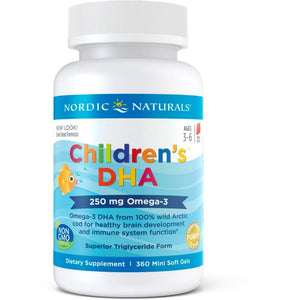 Kwasy Omega-3 dla Dzieci Nordic Naturals Children's DHA Softgels 360 softgels Truskawka - Sklep Witaminki.pl