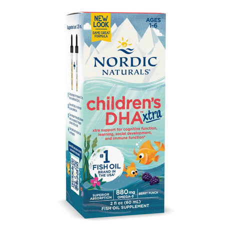 Kwasy Omega-3 dla Dzieci Nordic Naturals Children's DHA Xtra Liquid 60 ml Jagoda - Sklep Witaminki.pl