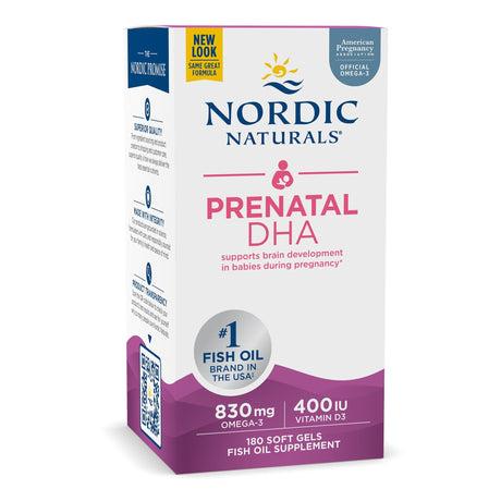 Kwasy Omega-3 dla kobiet w ciąży Nordic Naturals Prenatal DHA 180 softgels Bezsmakowy - Sklep Witaminki.pl