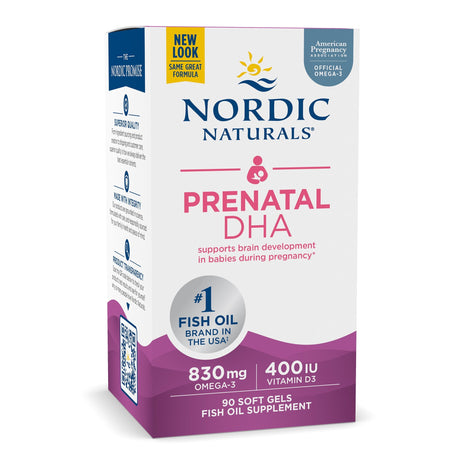 Kwasy Omega-3 dla kobiet w ciąży Nordic Naturals Prenatal DHA 90 softgels Bezsmakowy - Sklep Witaminki.pl