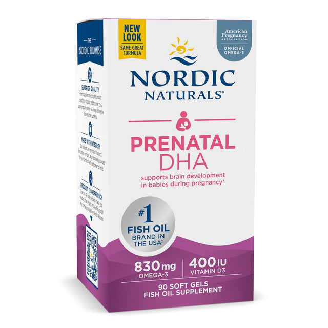 Kwasy Omega-3 dla kobiet w ciąży Nordic Naturals Prenatal DHA 90 softgels Bezsmakowy - Sklep Witaminki.pl