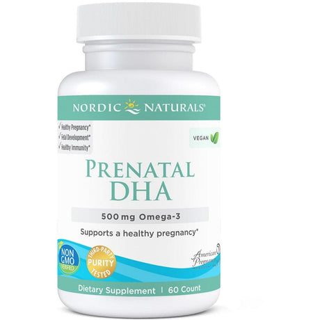 Kwasy Omega-3 dla kobiet w ciąży Nordic Naturals Vegan Prenatal DHA 60 softgels Bezsmakowy - Sklep Witaminki.pl