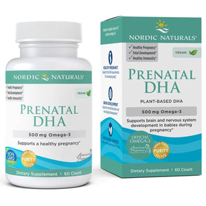 Kwasy Omega-3 dla kobiet w ciąży Nordic Naturals Vegan Prenatal DHA 60 softgels Bezsmakowy - Sklep Witaminki.pl