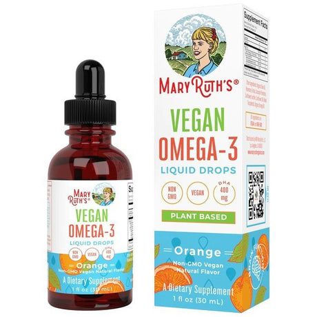Kwasy Omega-3 dla Wegan MaryRuth Organics Vegan Omega-3 Liquid Drops Orange 30 ml - Sklep Witaminki.pl