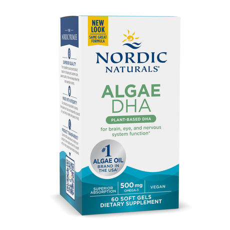 Kwasy Omega-3 dla Wegan Nordic Naturals Algae DHA 60 softgels - Sklep Witaminki.pl