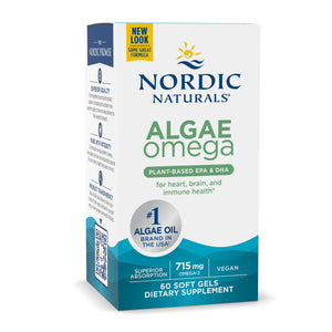 Kwasy Omega-3 dla Wegan Nordic Naturals Algae Omega 60 softgels - Sklep Witaminki.pl