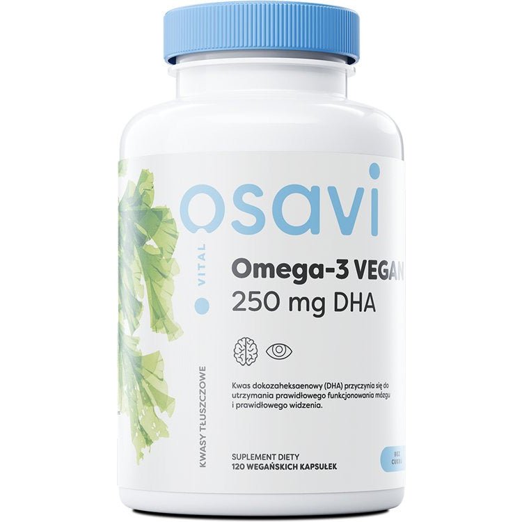 Kwasy Omega-3 dla Wegan Osavi Omega-3 Vegan 250mg DHA 120 vegan softgels - Sklep Witaminki.pl