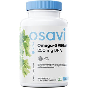 Kwasy Omega-3 dla Wegan Osavi Omega-3 Vegan 250mg DHA 60 vegan softgels - Sklep Witaminki.pl