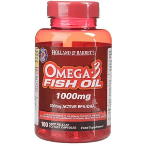 Kwasy Omega-3 Holland & Barrett Omega 3 Fish Oil 1000mg 100 caps - Sklep Witaminki.pl