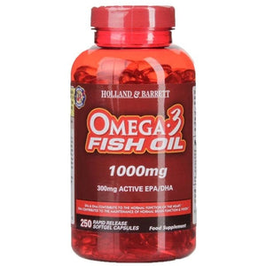 Kwasy Omega-3 Holland & Barrett Omega 3 Fish Oil 1000mg 250 caps - Sklep Witaminki.pl